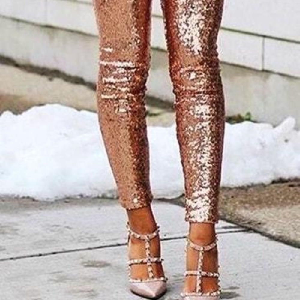 NWT Medium Gianni Bini Copper Sequin Legging